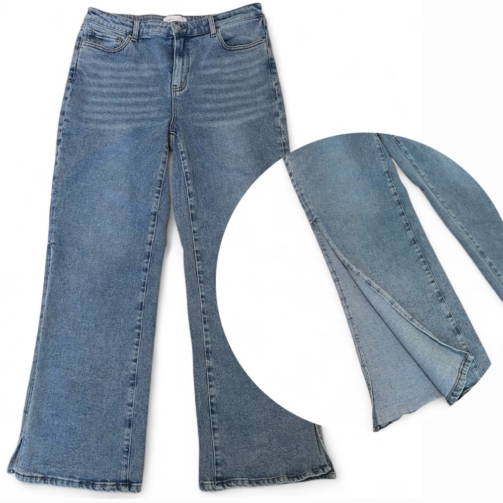 Ashley Mason Women’s Stretch Flare Side Slit Jeans Size 13